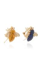 Sabbadini Bee 18k Gold Diamond And Sapphire Earrings