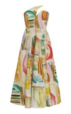 Rosie Assoulin Slasher Strapless Cotton-poplin Midi Dress