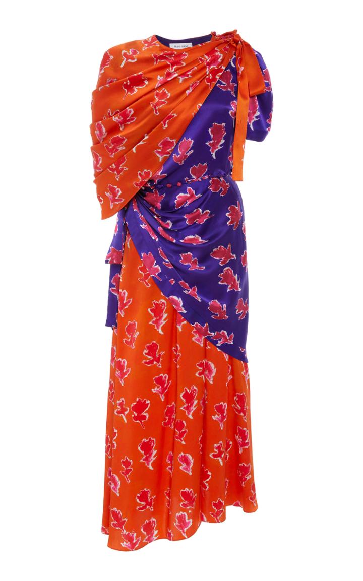 Prabal Gurung Lunu Cutout Silk-charmeuse Maxi Dress