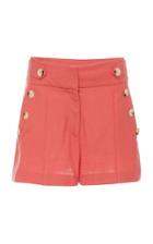 Moda Operandi Veronica Beard Pine Button-accented Canvas Shorts Size: 00