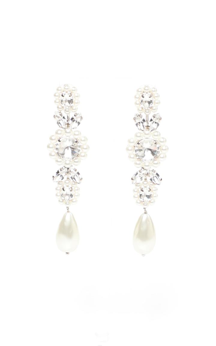 Moda Operandi Simone Rocha Jeweled Drop Cameo Crystal And Pearl Earrings