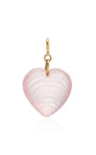 Moda Operandi Ten Thousand Things 18k Yellow Gold Carved Cut Rose Quartz Heart Charm