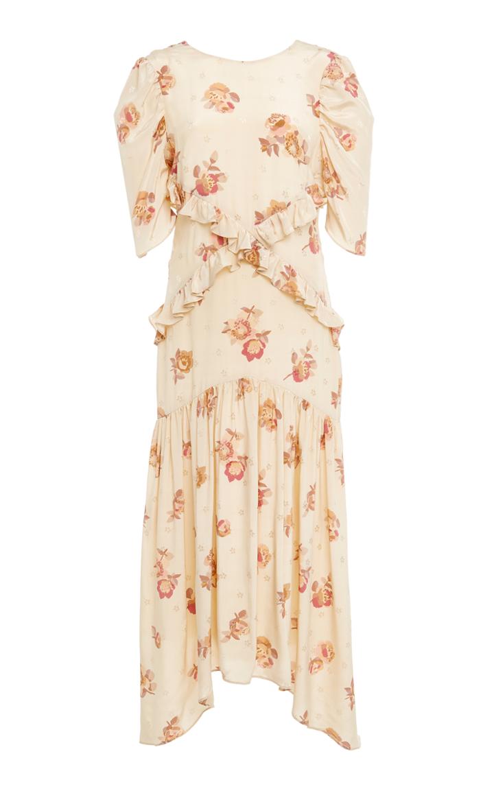 Breelayne Priya Jacquard Floral Silk Dress