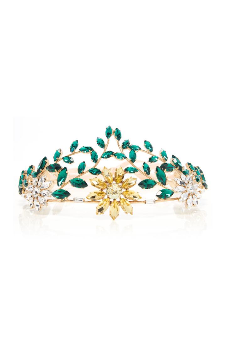 Moda Operandi Rosantica Floral Tie-accented Tiara