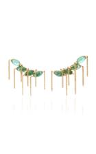 Moda Operandi Parulina 18k Gold And Emerald Earrings