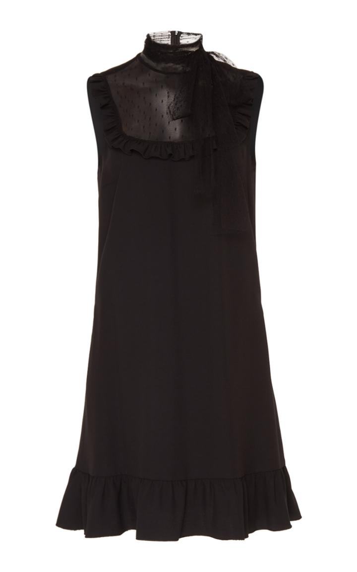 Moda Operandi Red Valentino Bow-detailed Tulle And Crepe Dress Size: 36