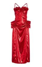 Moda Operandi Rodarte Ruffled Metallic Velvet Midi Dress