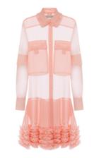 Lee Mathews Kitty Ruffle Hem Silk Georgette Dress