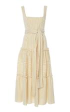 Luisa Beccaria Midi Self Tie Stripe Dress