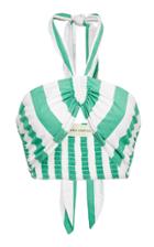 Mara Hoffman Bella Cropped Striped Cotton Halter Top