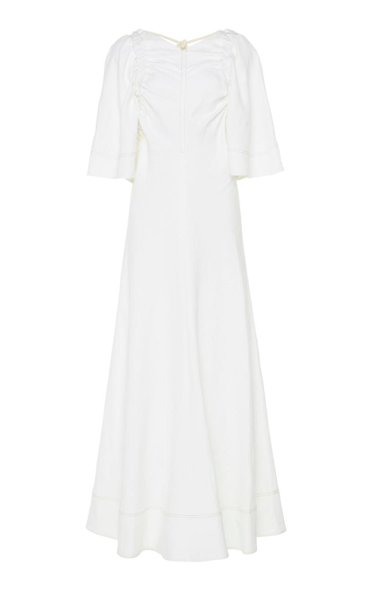 Moda Operandi Lee Mathews Nico Ruched Linen Maxi Dress Size: 1