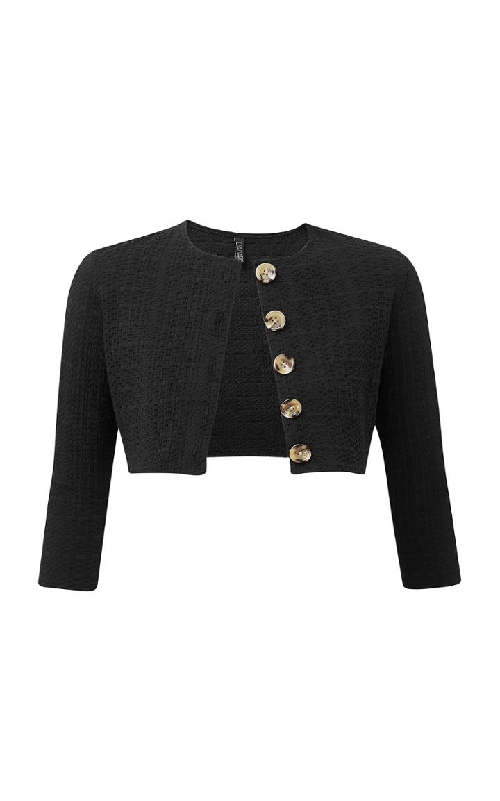 Lisa Marie Fernandez Cropped Textured Swim Cardigan