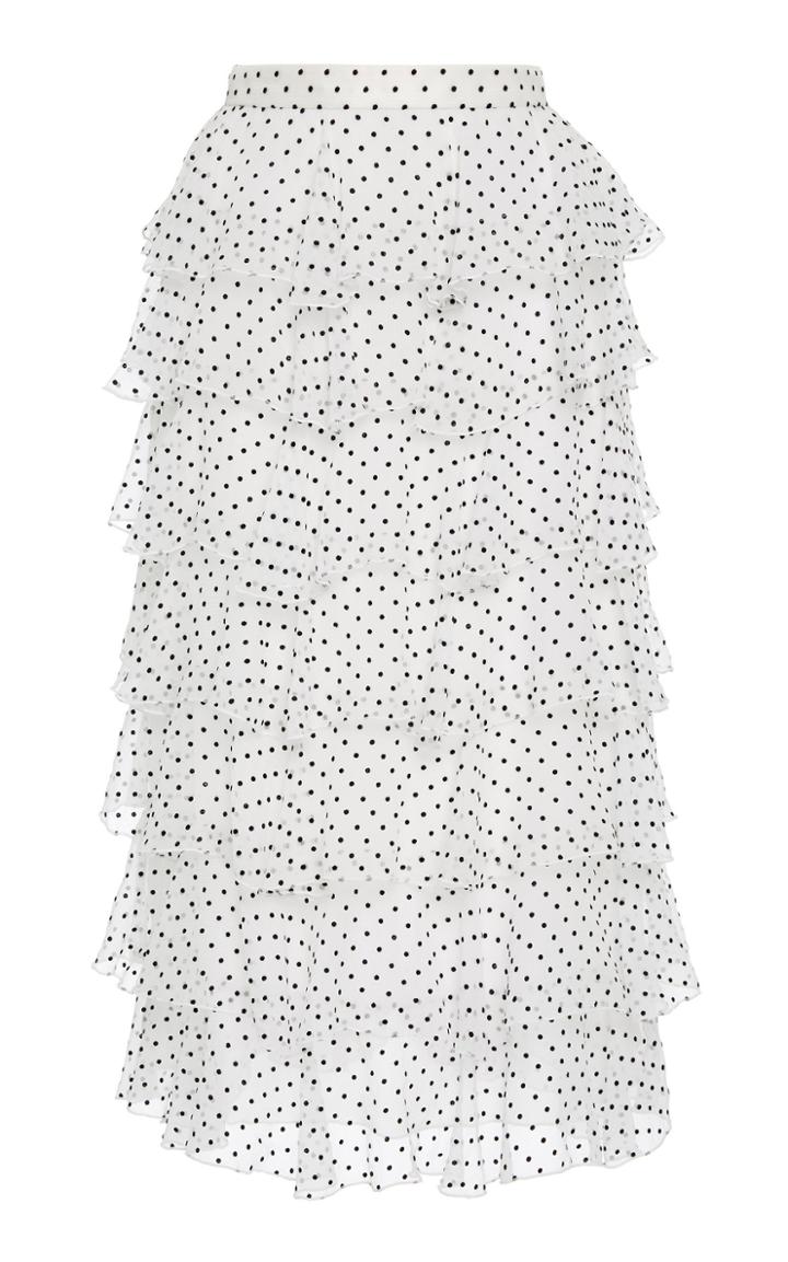 Rodarte Polka Dot Chiffon Ruffle Skirt