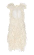 Moda Operandi Rahul Mishra Building Radial Embroidered Fringed Silk Dress Size: 38