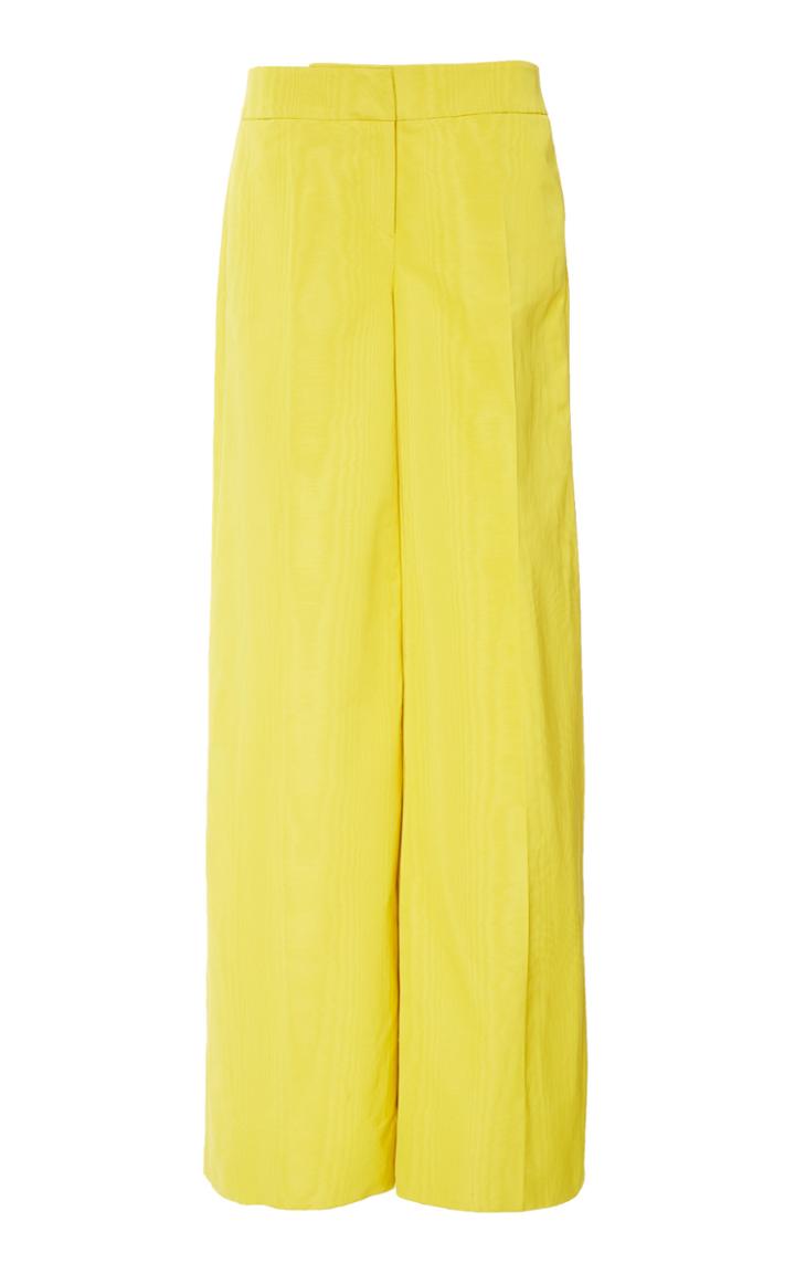 Oscar De La Renta Wide-leg Cotton-blend Pants