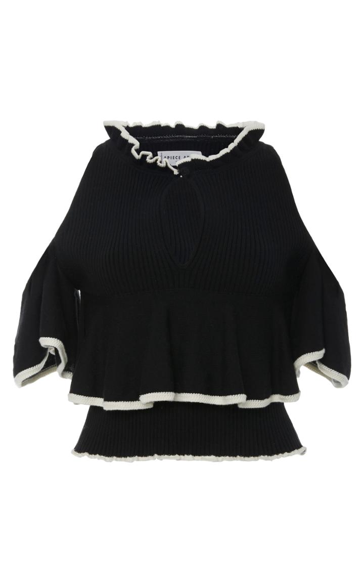 Apiece Apart Cutout Ribbed-knit Cotton Top