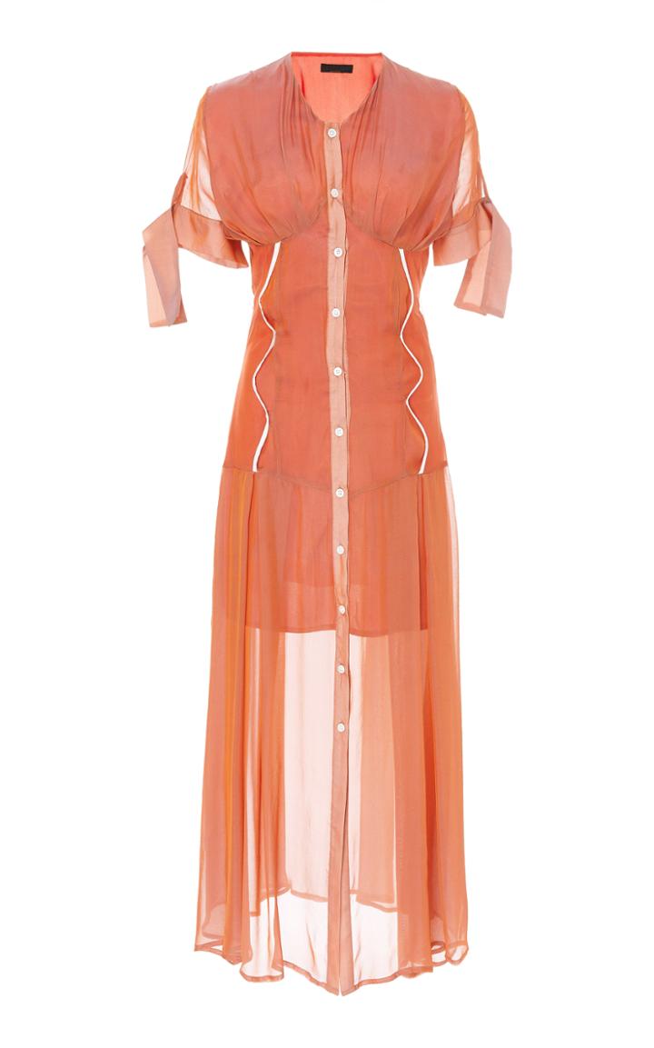 Maki Oh Silk Chiffon Dress/ Wavy Bias Detail