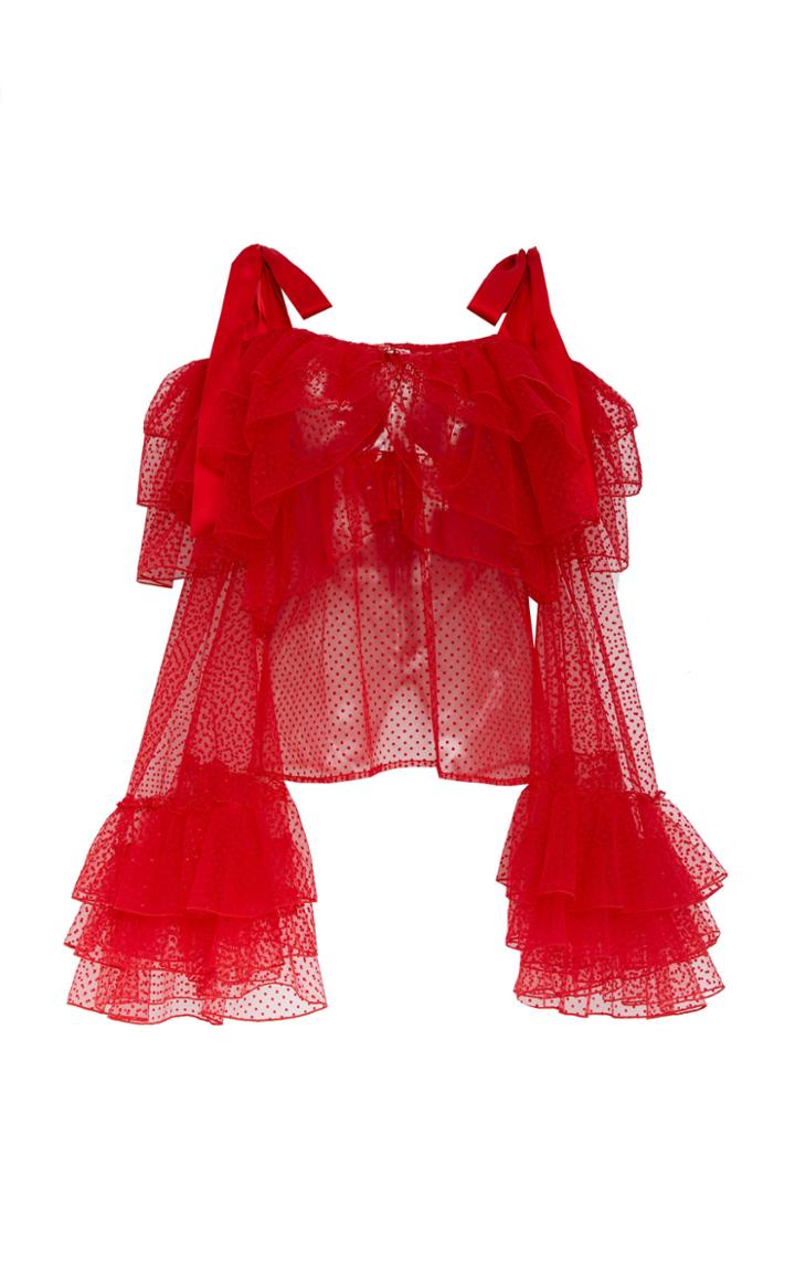 Rodarte Off-the-shoulder Chiffon Top