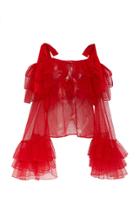 Rodarte Off-the-shoulder Chiffon Top
