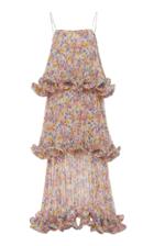 Amur Dewy Tiered Floral-print Chiffon Maxi Dress
