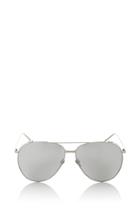 Linda Farrow Silver Frame Polarized Aviator Sunglasses