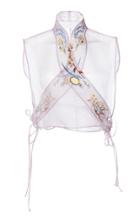 Mame Kurogouchi Silk Embroidered Side Tie Vest