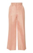 Mansur Gavriel High-rise Straight-leg Silk Shantung Pants