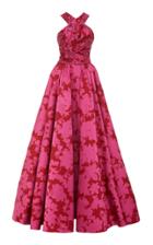 Moda Operandi Pamella Roland Floral-print Sequin-embroidered Halter Dress Size: 0