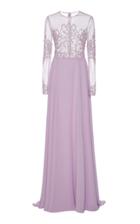 Georges Hobeika Embroidered Long Sleeve Gown