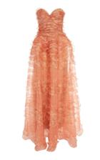J. Mendel Strapless Ruffled Silk Organza Gown