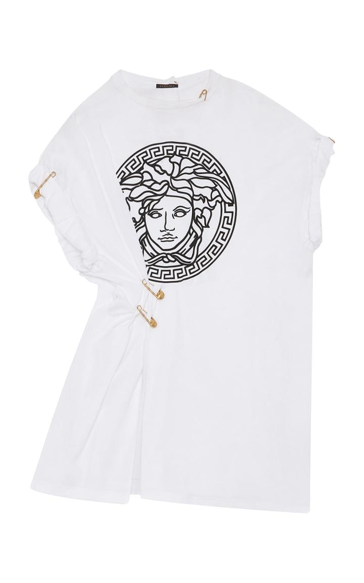 Versace Logo Pinned Cotton T-shirt
