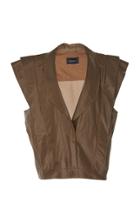 Isabel Marant Carlen Double Cape Sleeve Leather Wrap Vest