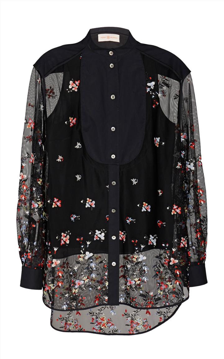 Tory Burch Embroidered Tulle Dress