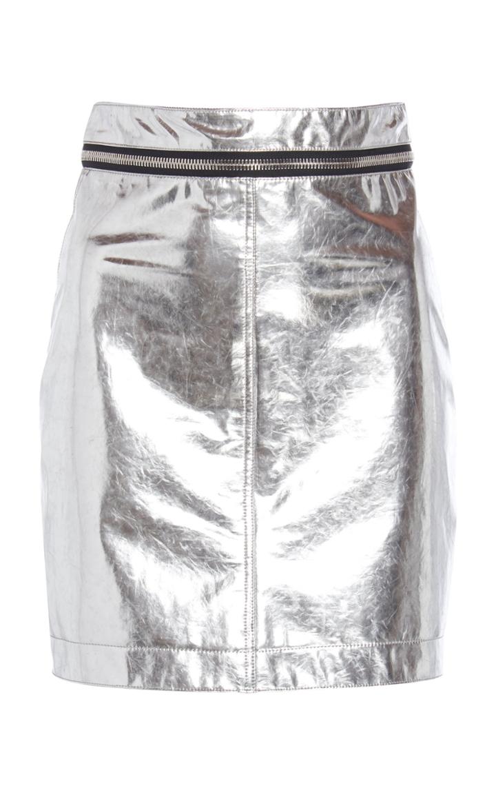 Philosophy Di Lorenzo Serafini Metallic Vegan Leather Mini Skirt