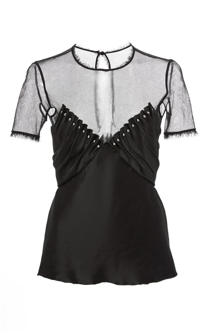 Alexander Wang Ruched Illusion Top With Ball Studs