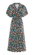 Moda Operandi Paco Rabanne Floral-print Satin Knot-front Midi Dress Size: 34