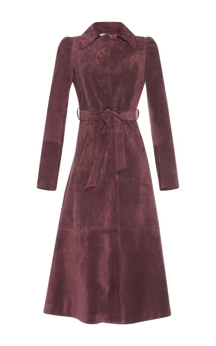 Luisa Beccaria Suede Trench Coat