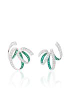 Reza M'o Exclusive: Ribbon Earrings With Diamonds And Emeralds