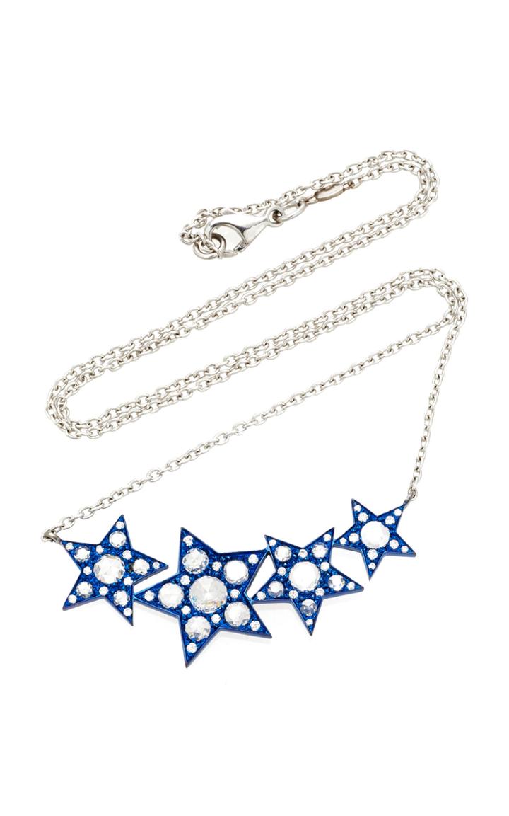 Busatti Estella Collection 18k White Gold And Diamond Necklace