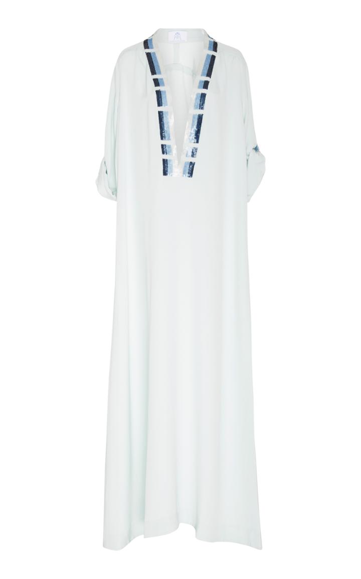 Rebecca De Ravenel M'o Exclusive Sequin Neckline Caftan