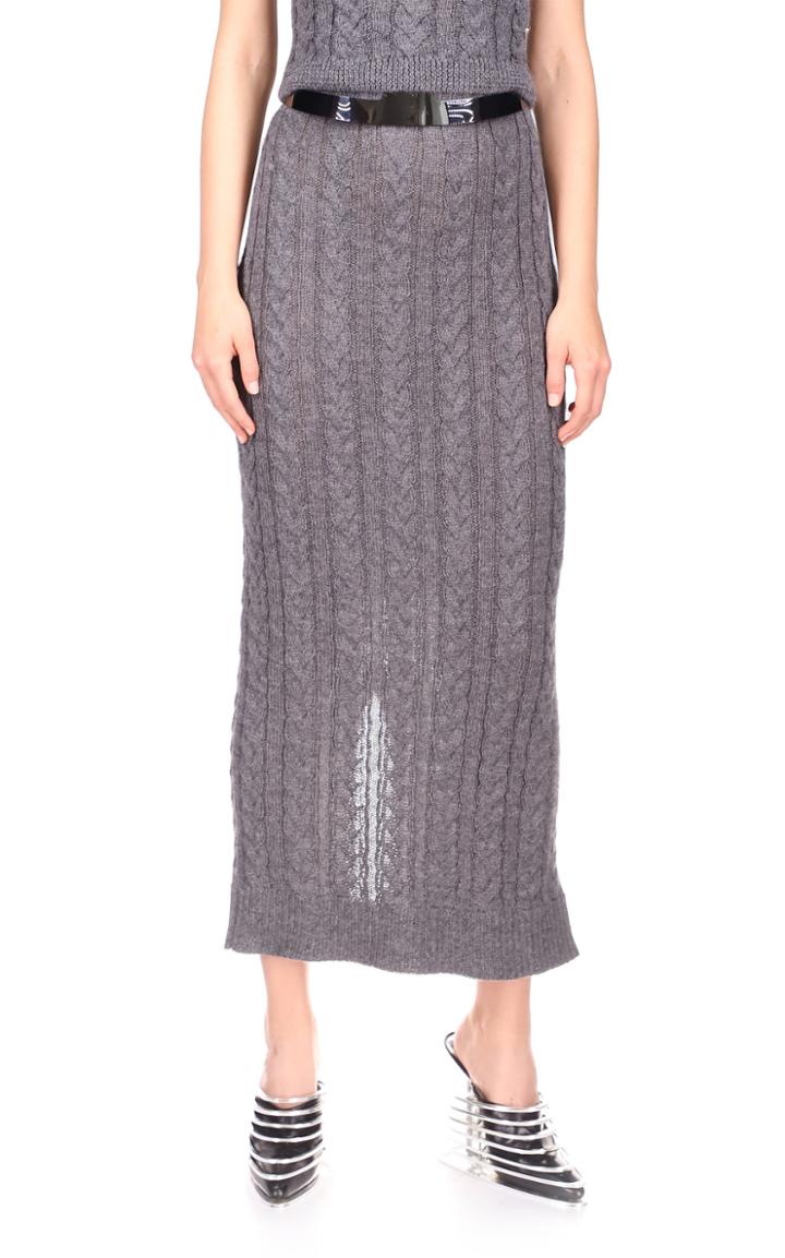 Moda Operandi Paco Rabanne Cable-knit Alpaca Midi Skirt