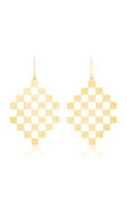 Established Checker Gallery 18k Gold Earrings