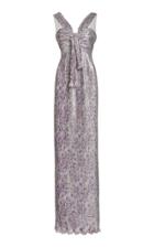 Moda Operandi Paco Rabanne Knot-detailed Pleated Metallic Dress