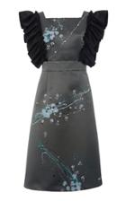 Moda Operandi Miu Miu Floral-print Ruffle-embellished Crepe Dress Size: 38