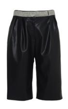 Anouki Crystal-embellished Leather-effect Shorts