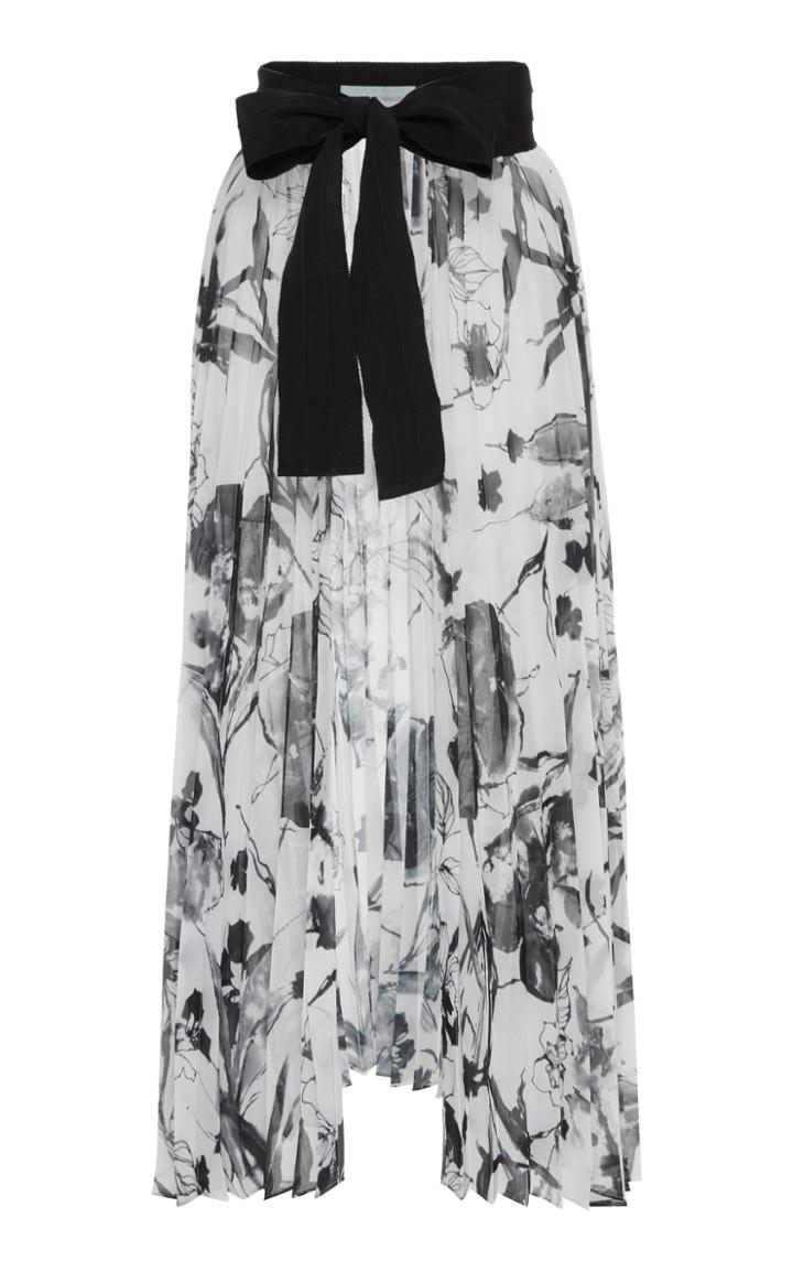 Silvia Tcherassi Bow-accented Blanche Silk Midi Skirt