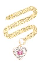 Jemma Wynne 18k Yellow Tourjours Pink Sapphire Heart Necklace