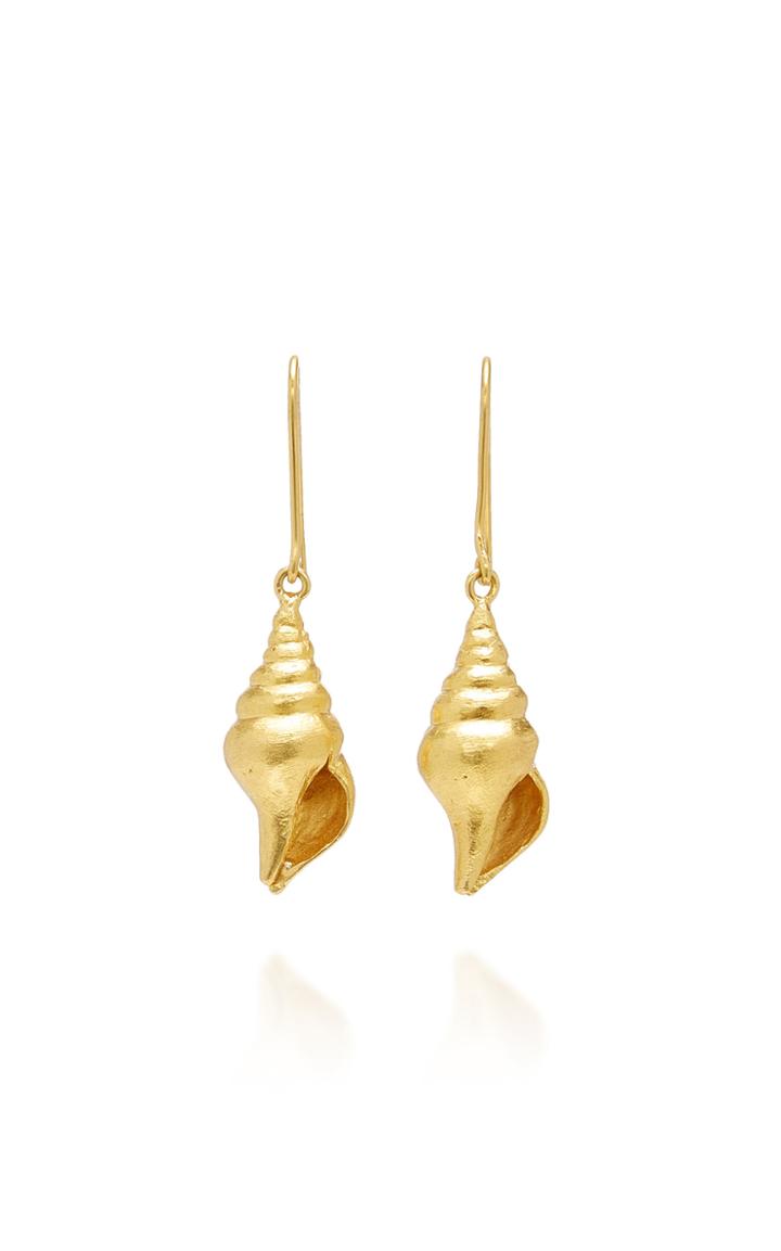 Pippa Small Banded Tulip Shell Earrings
