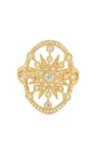 Colette Jewelry Star Sheild 18k Yellow Gold And Diamond Ring