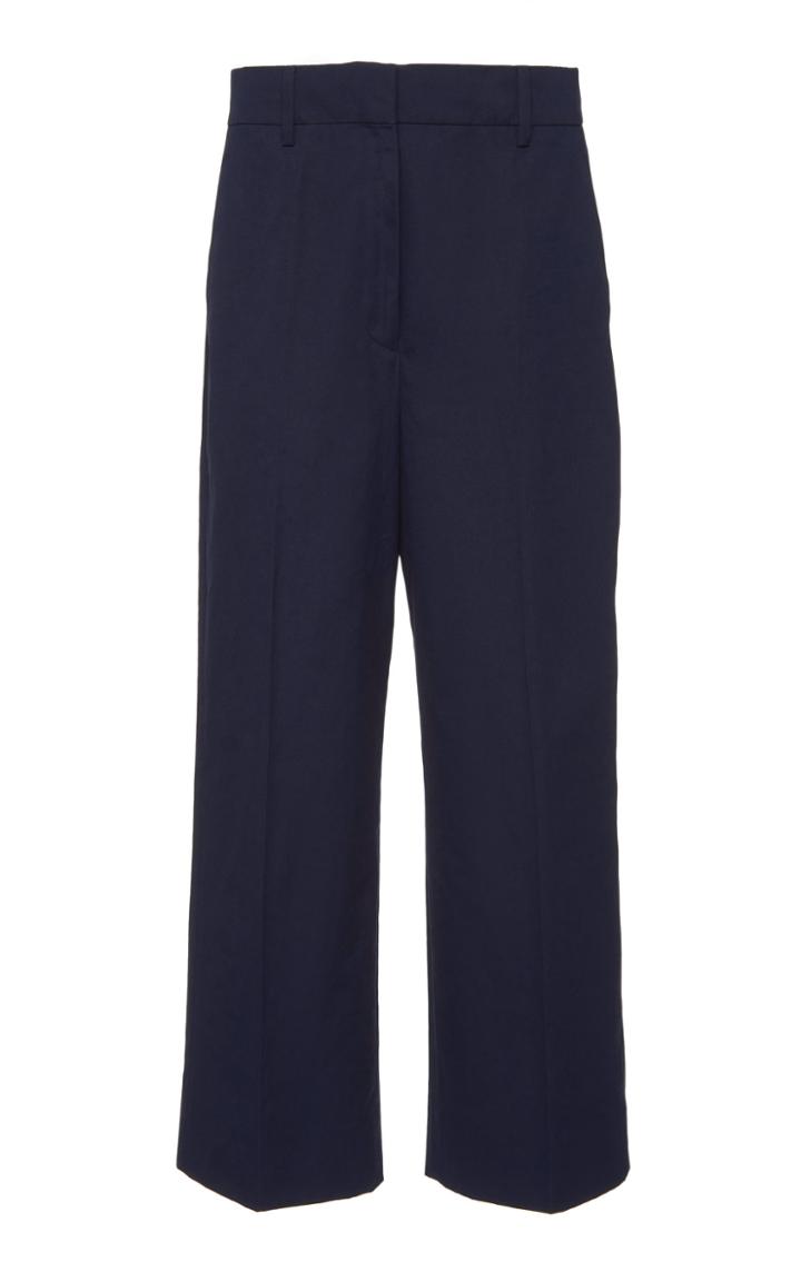 Prada Cropped Cotton-crepe Straight-leg Pants